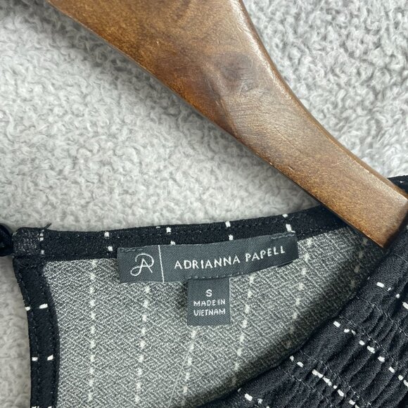 NEW Adrianna Papell Women's S Black & White Striped Long Sleeve Blouse Polyester - Picture 6 of 10